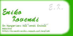 eniko kovendi business card